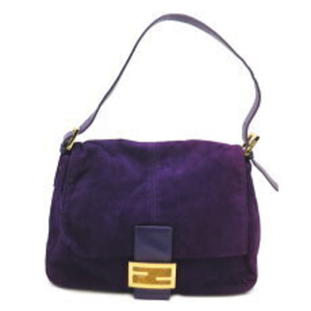 Fendi Mamma Bucket Handbag Suede Purple